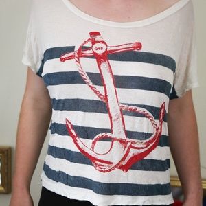 Urban Outfitters Nautical Crop Tee